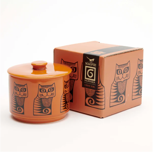 HORNSEA CAT LIDDED BOWL