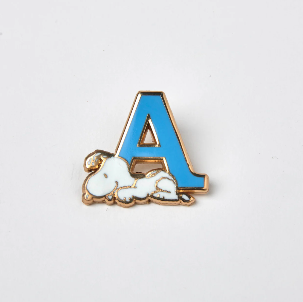 PEANUTS A ALPHABET ENAMEL PIN