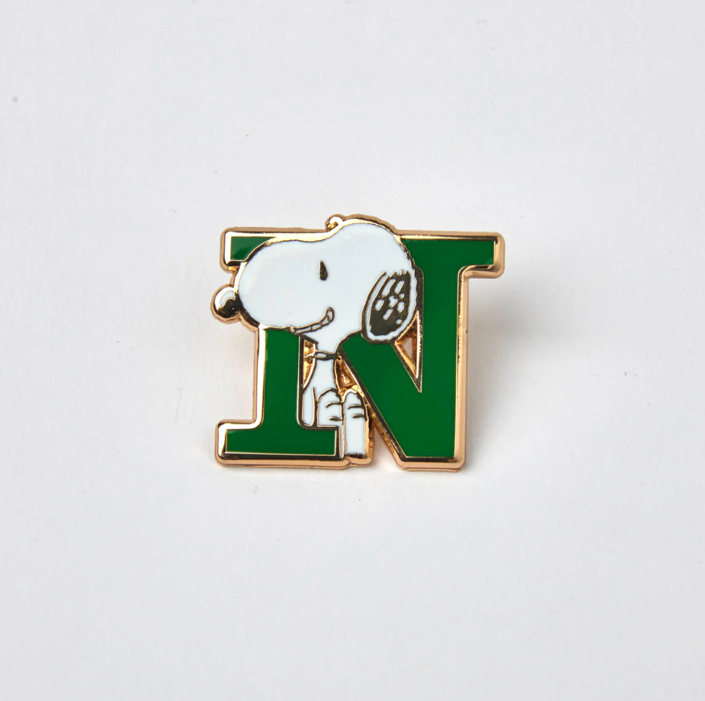 PEANUTS N ALPHABET ENAMEL PIN