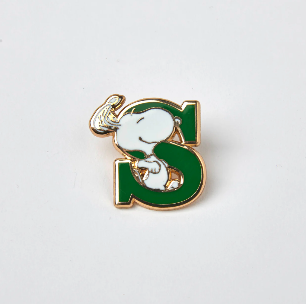PEANUTS S ALPHABET ENAMEL PIN