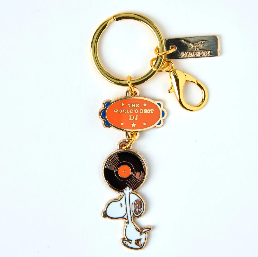 PEANUTS WORLDS BEST DJ KEYRING
