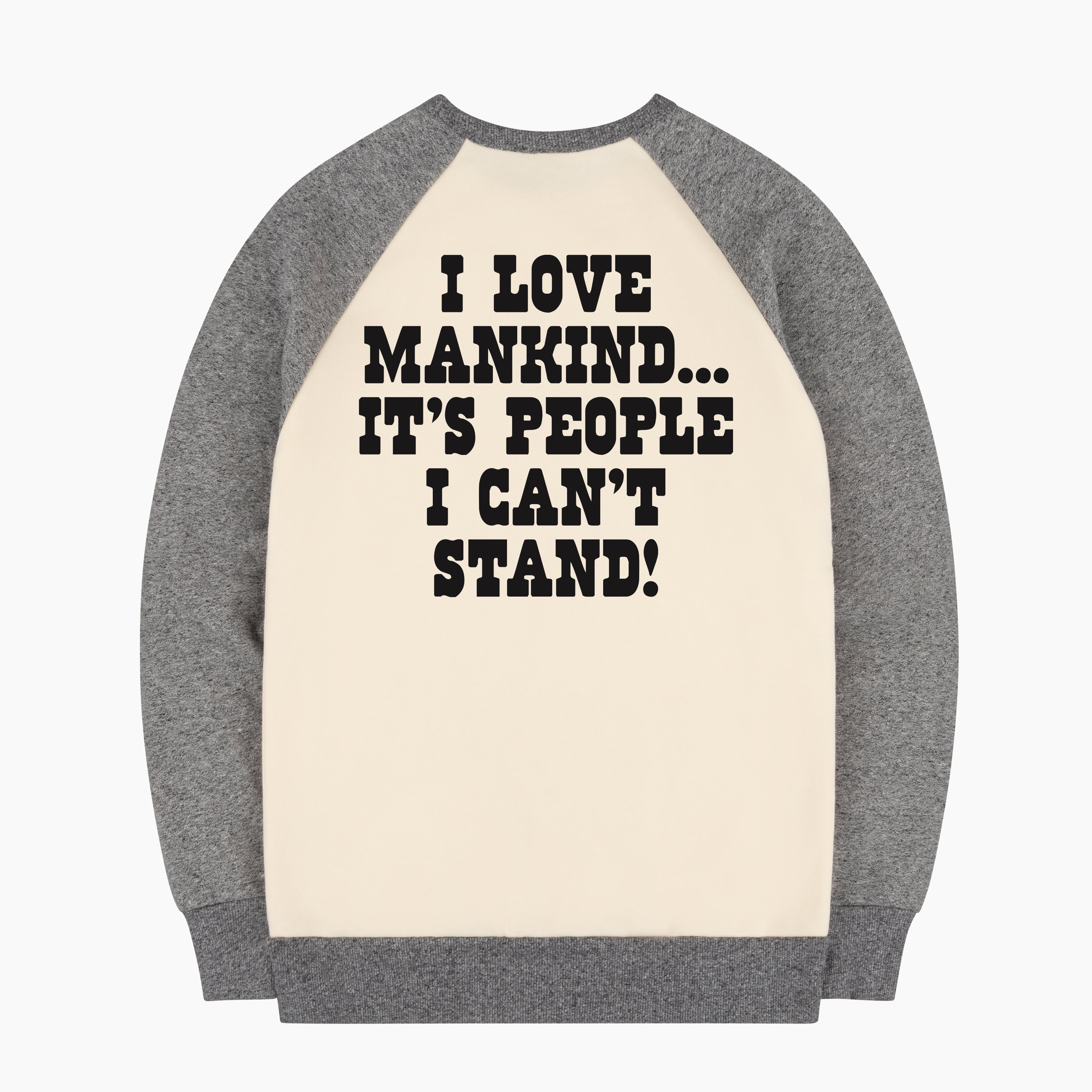 Linus I Love Mankind Raglan Sweatshirt